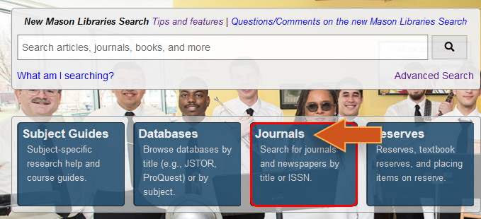 Mason Libraries search bar